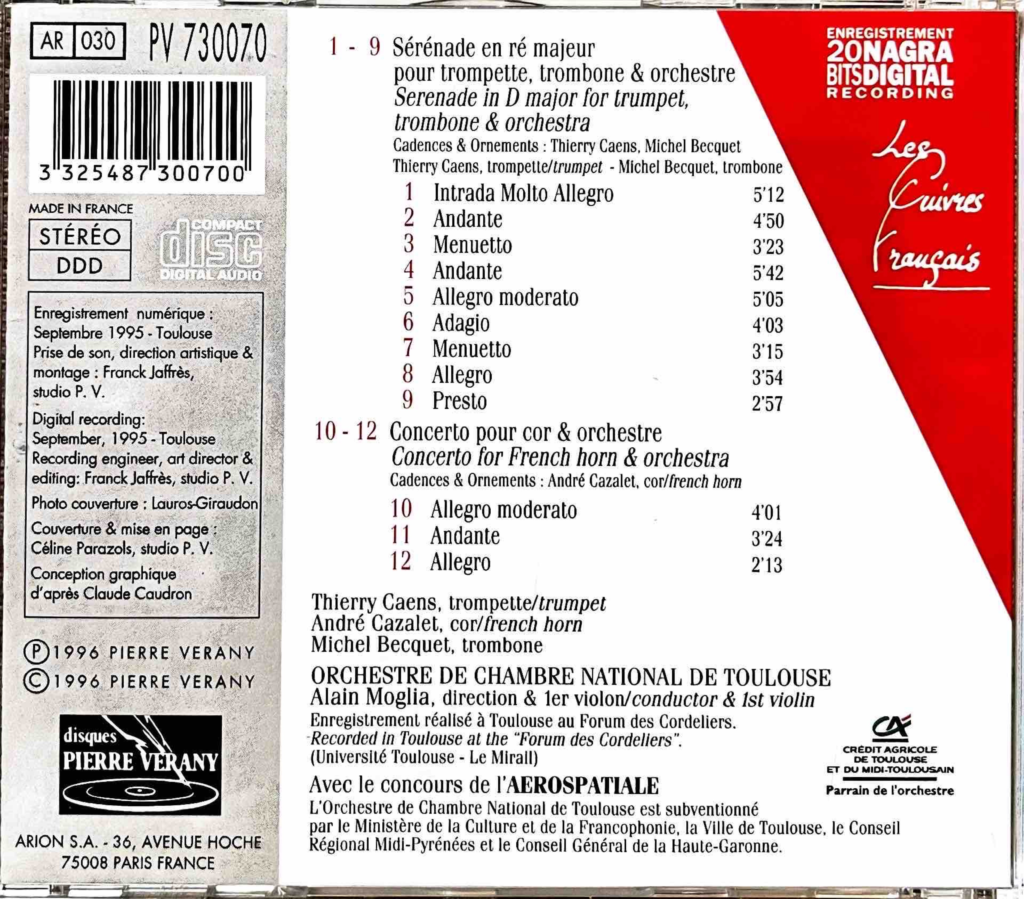 Leopold Mozart-Concertos pour cuivres-Concertos for brass instruments